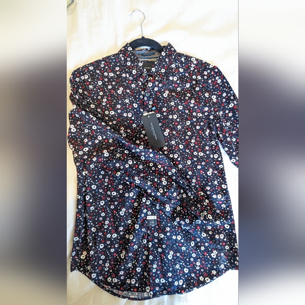 Denim & Flower Navy Floral Button Down Shirt